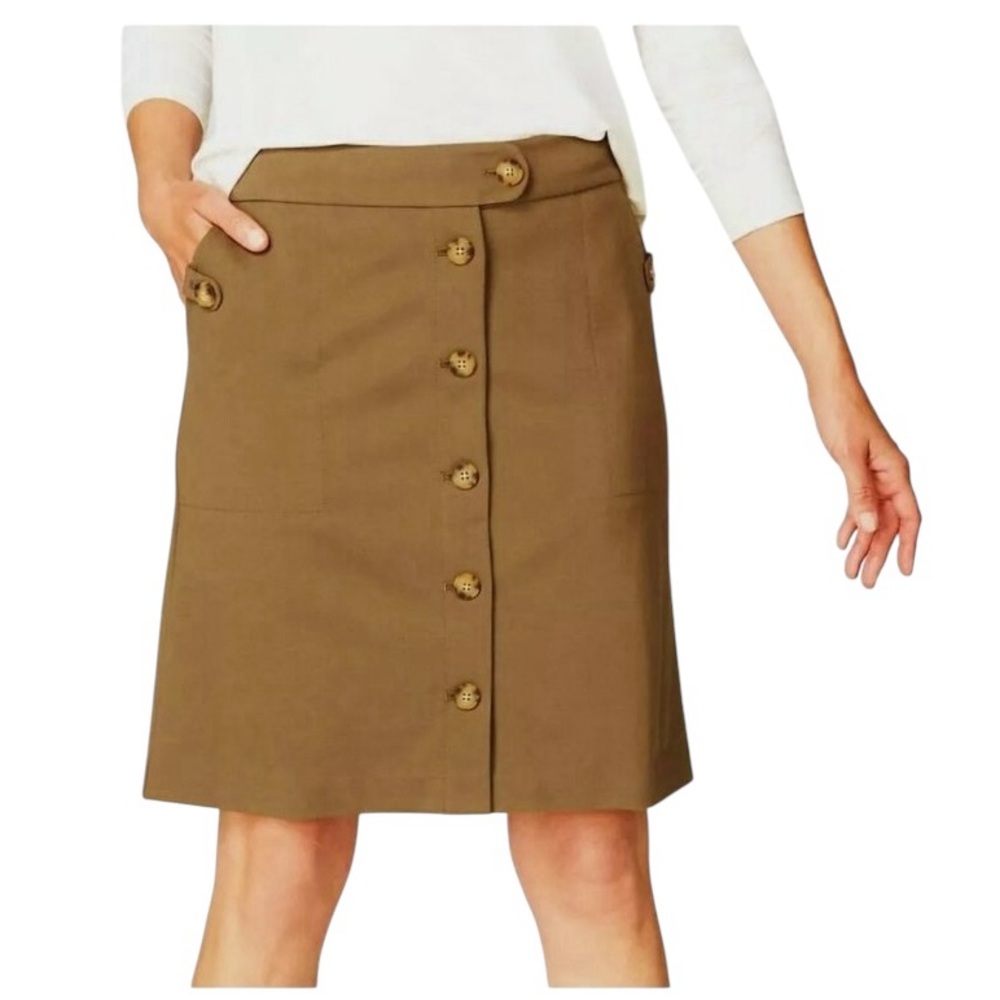 J.Jill/Acorn Brown/Short Ponte Knit Stretch Waist Skirt/Size: Large-Petite